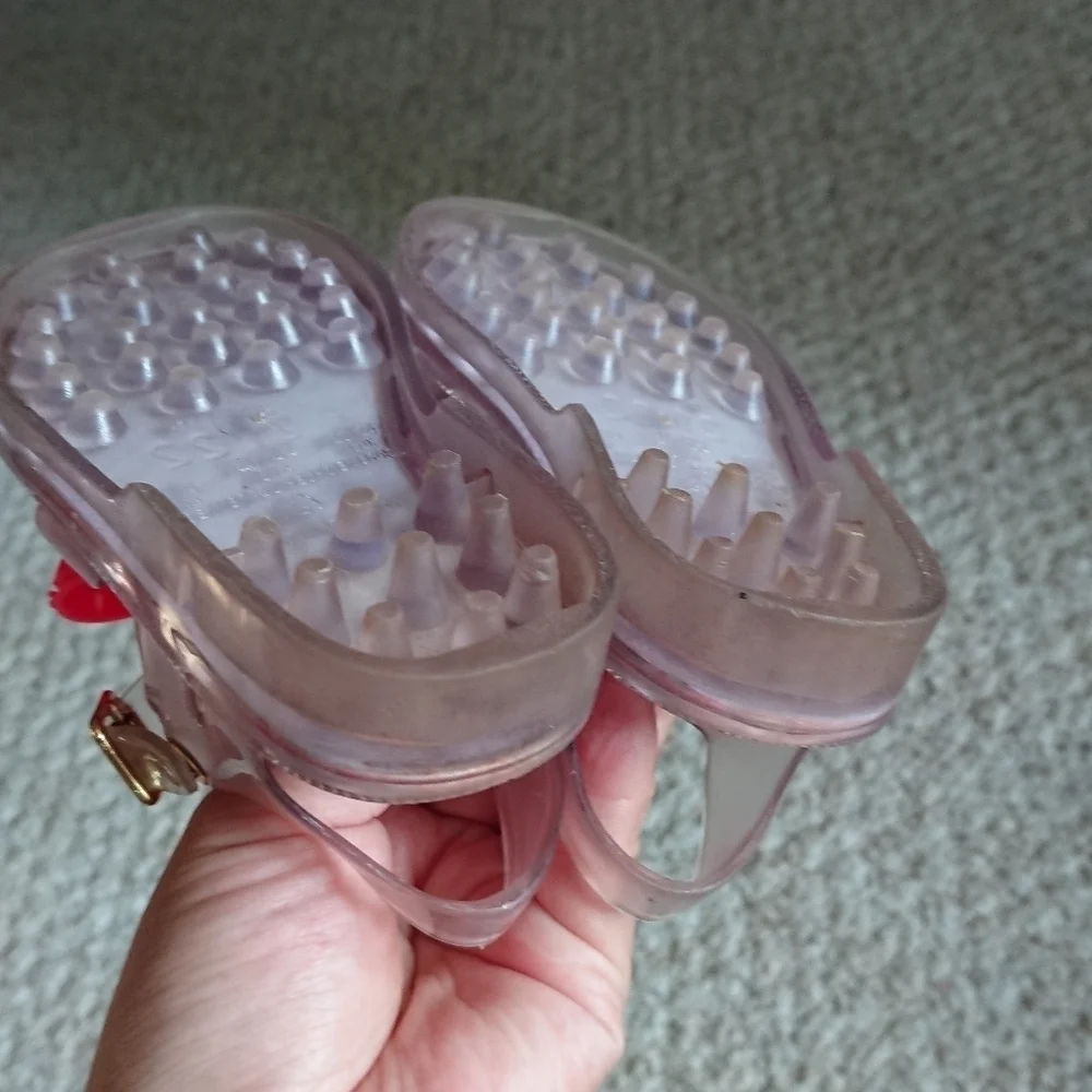 Mel By Melissa Toddler Clear Jelly Sandals Pink Leopard Bow Size 7
